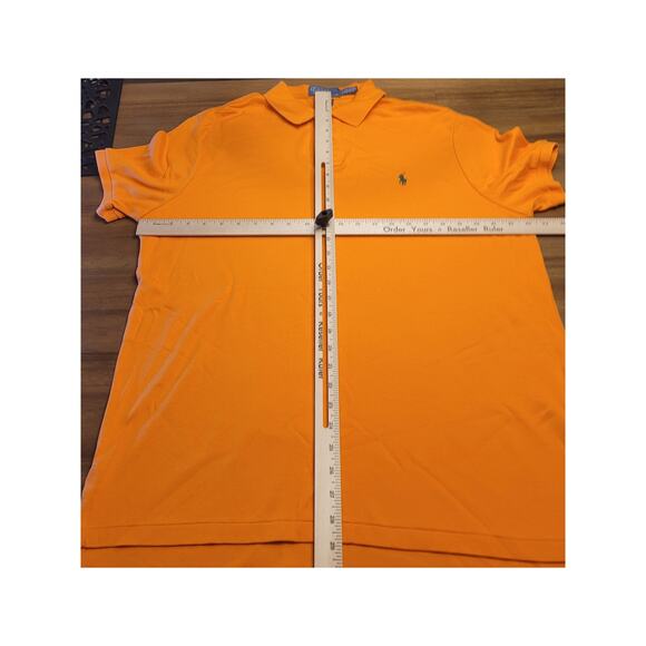 Polo Ralph Lauren The Earth Polo Orange XL Custom Fit Shirt • EUC Cotton Mesh - Picture 7 of 9